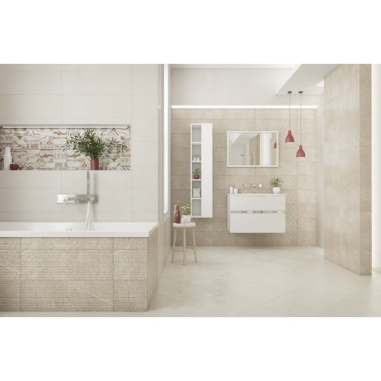 Πλακάκι Μπάνιου Sensi Beige Decor Structure 25,5X75,5CM